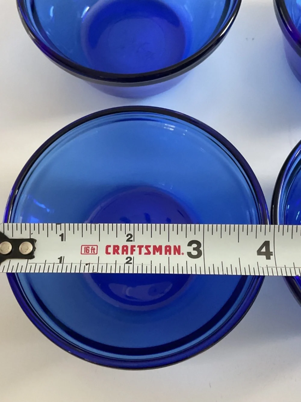 Set of 4 Anchor Hocking Cobalt Blue Glass Custard Cups Ramekins Bowls 6oz